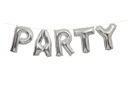 Folija balonu komplekts "Party", sudraba (35 cm)